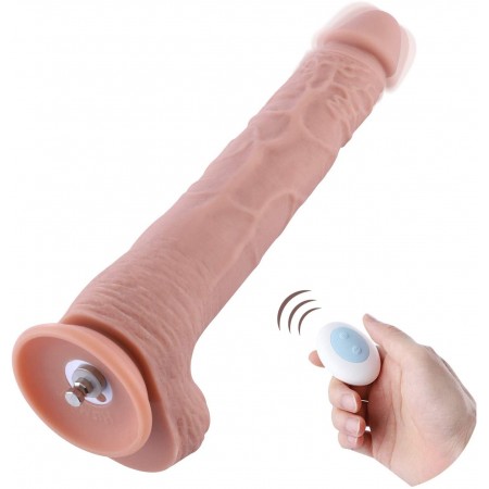 Hismith 29,97cm ekstra lengde silikondildo til Hismith sexmaskin med KlicLok-system, 24,89 cm innsatsbar lengde, 15,49 cm omkret