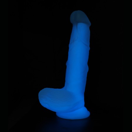 Hismith 8” Glow Dildo, Grows in the Dark Silicone Dong with KlicLok System