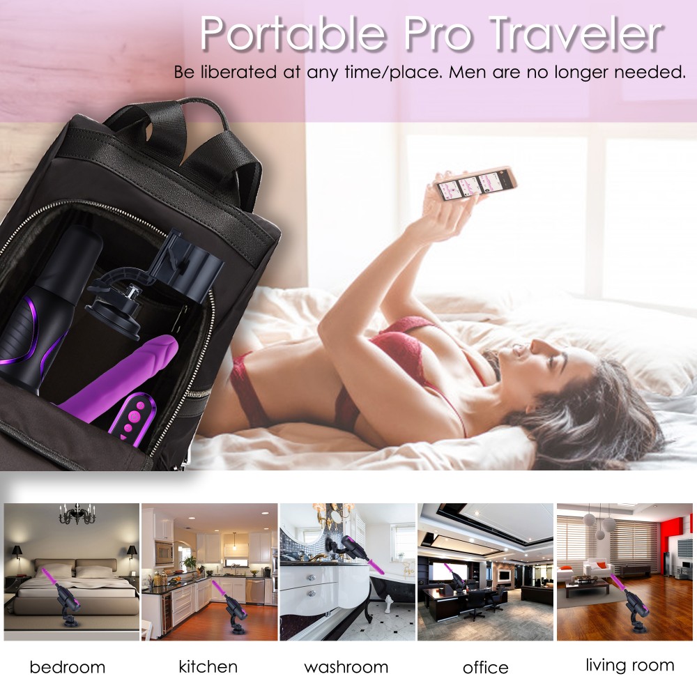 Hismith Pro Traveller 2.0 mit Saughalterung - Tragbare Sexmaschine mit KlicLok-System