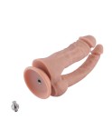 7.28" Double Penis Silicone Dildo for Premium Sex Machine with KlicLok System