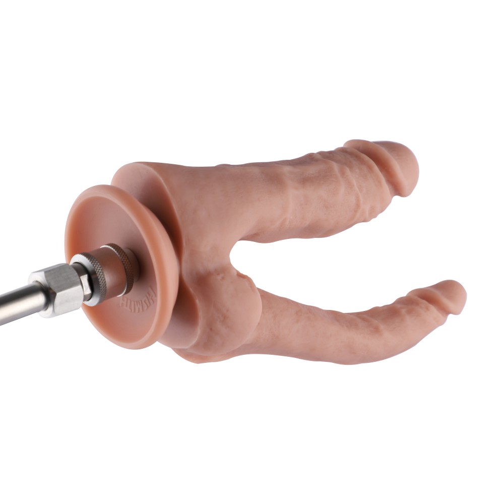 7.28" Double Penis Silicone Dildo for Premium Sex Machine with KlicLok System