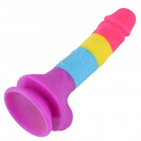 Realistic Dildo with Suction Cup, Hismith Soft Silicone Rainbow Dildo, Classic Dildos for Women and Men