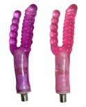 Double Leder Realistisk Dildo Vaginal og Anal Pleasure Masturbator