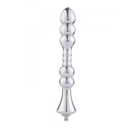 Hismith Dildo anale con perline in metallo da 8,2", bacchetta anale in alluminio liscio con sistema KlicLok per macchina del ses