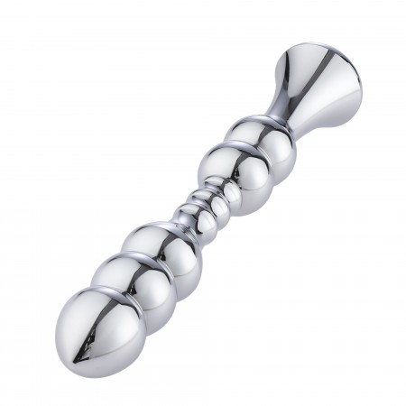 Hismith 8,2" Metallperlen-Analdildo, glatter Aluminium-Analstab mit KlicLok-System für Premium-Sexmaschine