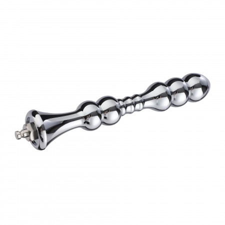Hismith Dildo anale con perline in metallo da 8,2", bacchetta anale in alluminio liscio con sistema KlicLok per macchina del ses