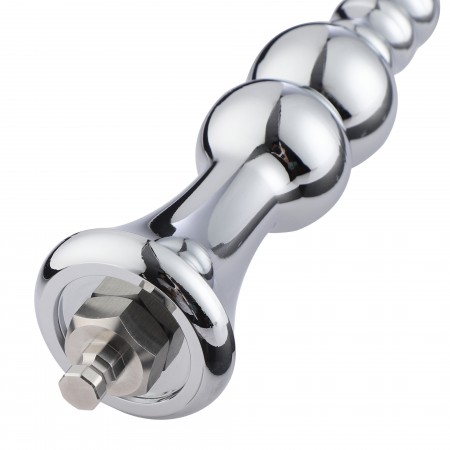 Hismith 8,2" Metallperlen-Analdildo, glatter Aluminium-Analstab mit KlicLok-System für Premium-Sexmaschine