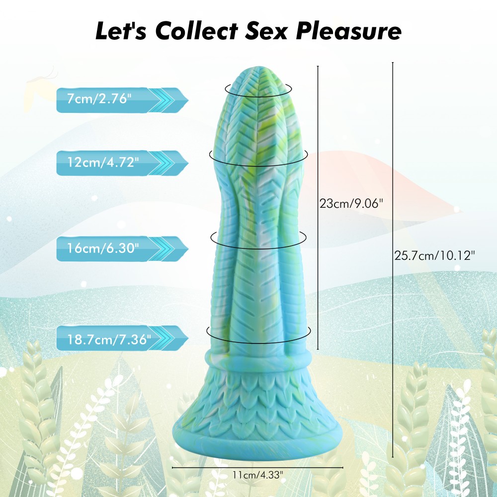 Hismith 25,7 cm Monsterdildo (Orochi, Grün) mit Saugnapf für Hismith Premium Sex Machine