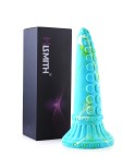 Hismith 25,7 cm Monster dildo (bläckfisk, grön) med sugkopp för Hismith Premium Sex Machine