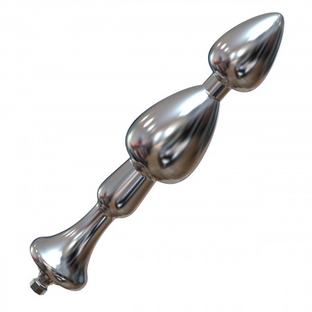Hismith 6,15" metallperle anal dildo, glatt aluminium anal stav med KlicLok System for Premium Sex Machine vanndråpe