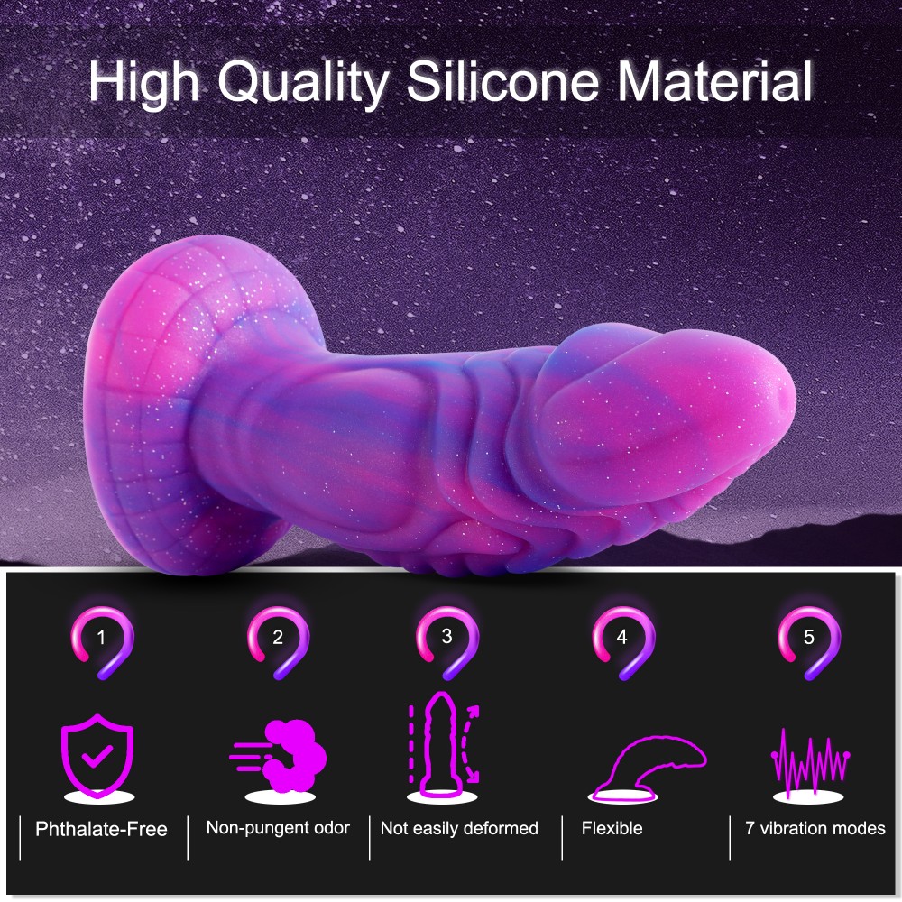 Dildo vibrante Hismith 8'' con 3 velocità + 4 modalità con sistema KlicLok
