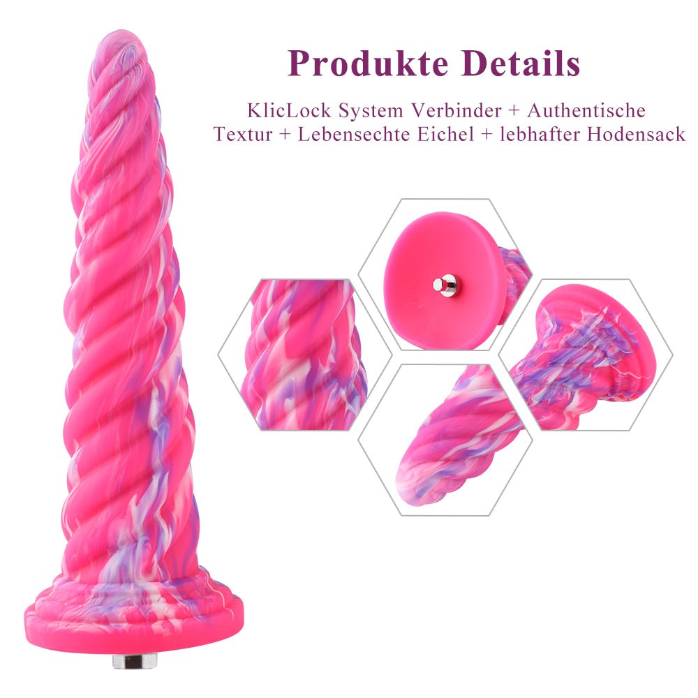 Dildo tornado Hismith da 25,7 cm per Hismith Premium Sex Machine con connettore kliclok