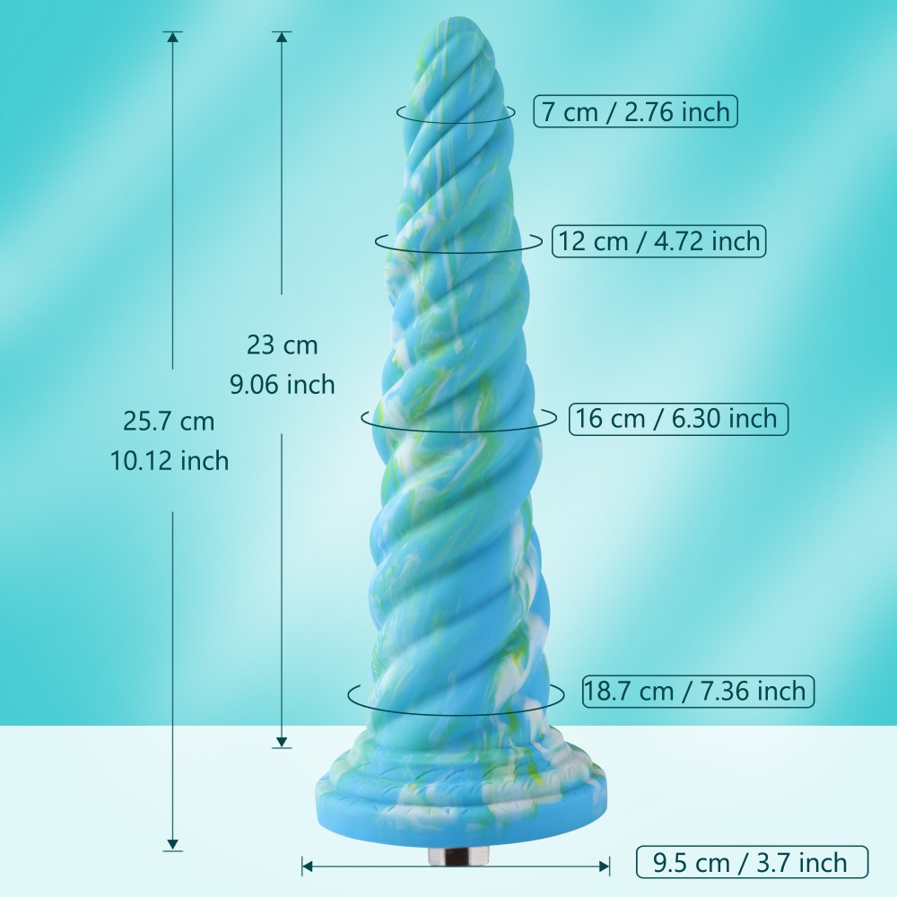 Dildo tornado Hismith da 25,7 cm per Hismith Premium Sex Machine con connettore kliclok