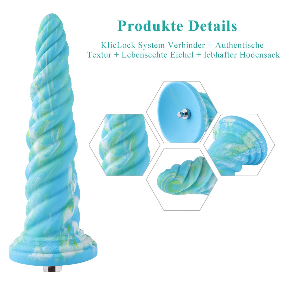 Dildo tornado Hismith da 25,7 cm per Hismith Premium Sex Machine con connettore kliclok