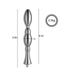 Hismith 8,48" Analdildo mit Metallperlen, max. Breite 1,26", Minibreite 0,6", glatter Aluminium-Analstab mit KlicLok-System für