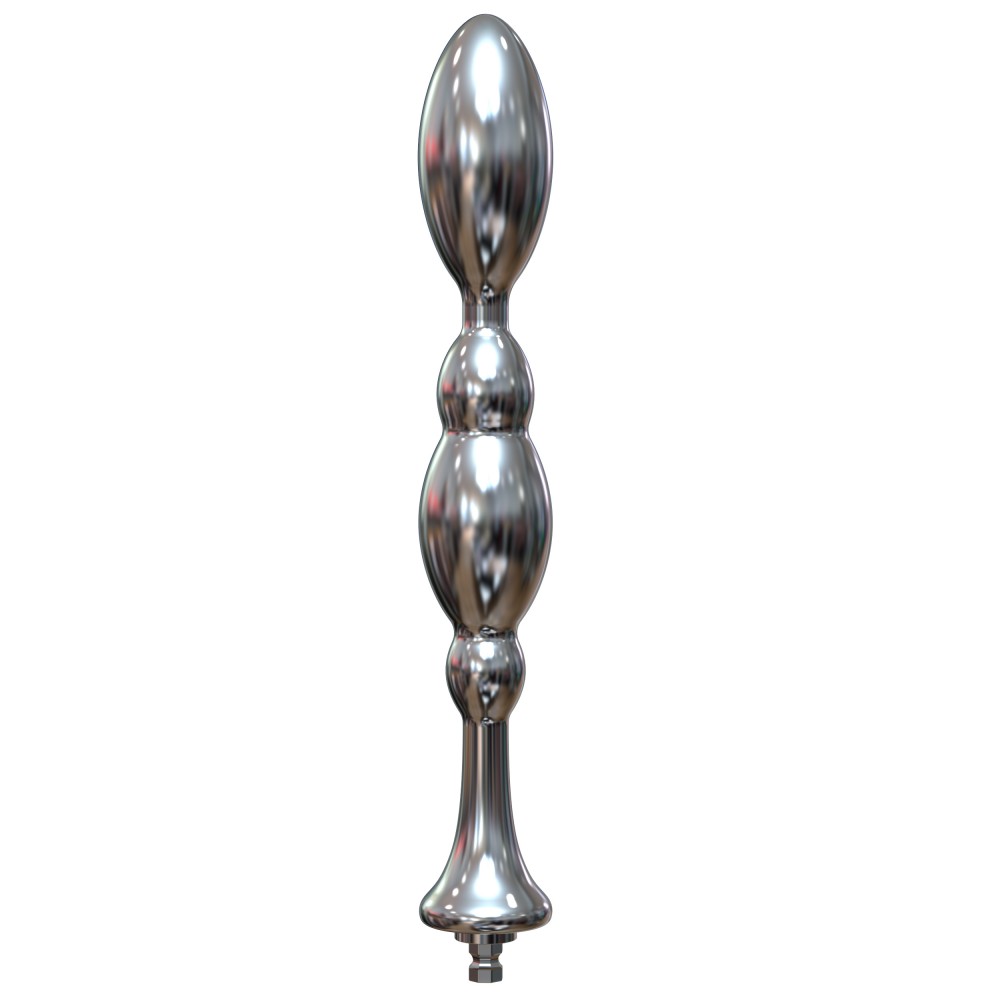 Dildo anale Hismith 8,48" con perline di metallo, larghezza massima 1,26", larghezza minima 0,6", bacchetta anale in alluminio l
