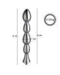 Hismith 8,43" Analdildo mit Metallperlen, max. Breite 1,26", Minibreite 0,443", glatter Aluminium-Analstab mit KlicLok-System fü