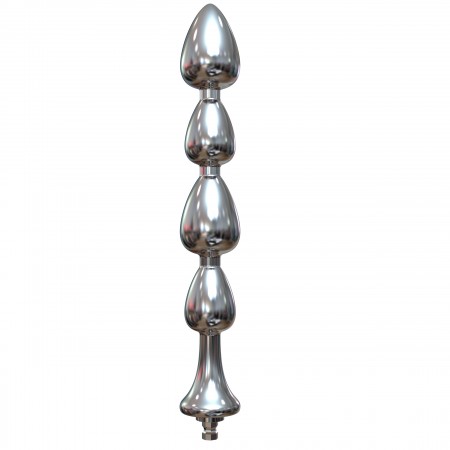 Dildo anale Hismith 8,43 pollici con perline di metallo, larghezza massima 1,26 pollici, larghezza minima 0,443 pollici, bacchet