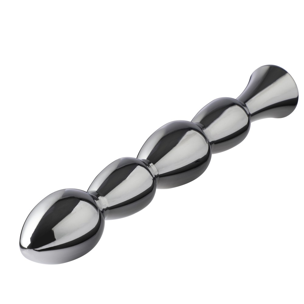 Hismith 8,43" Metal Bead Anal Dildo, Max Width 1,26", Mini Width 0,443", Glat Aluminium Anal Wand med KlicLok System til Premium