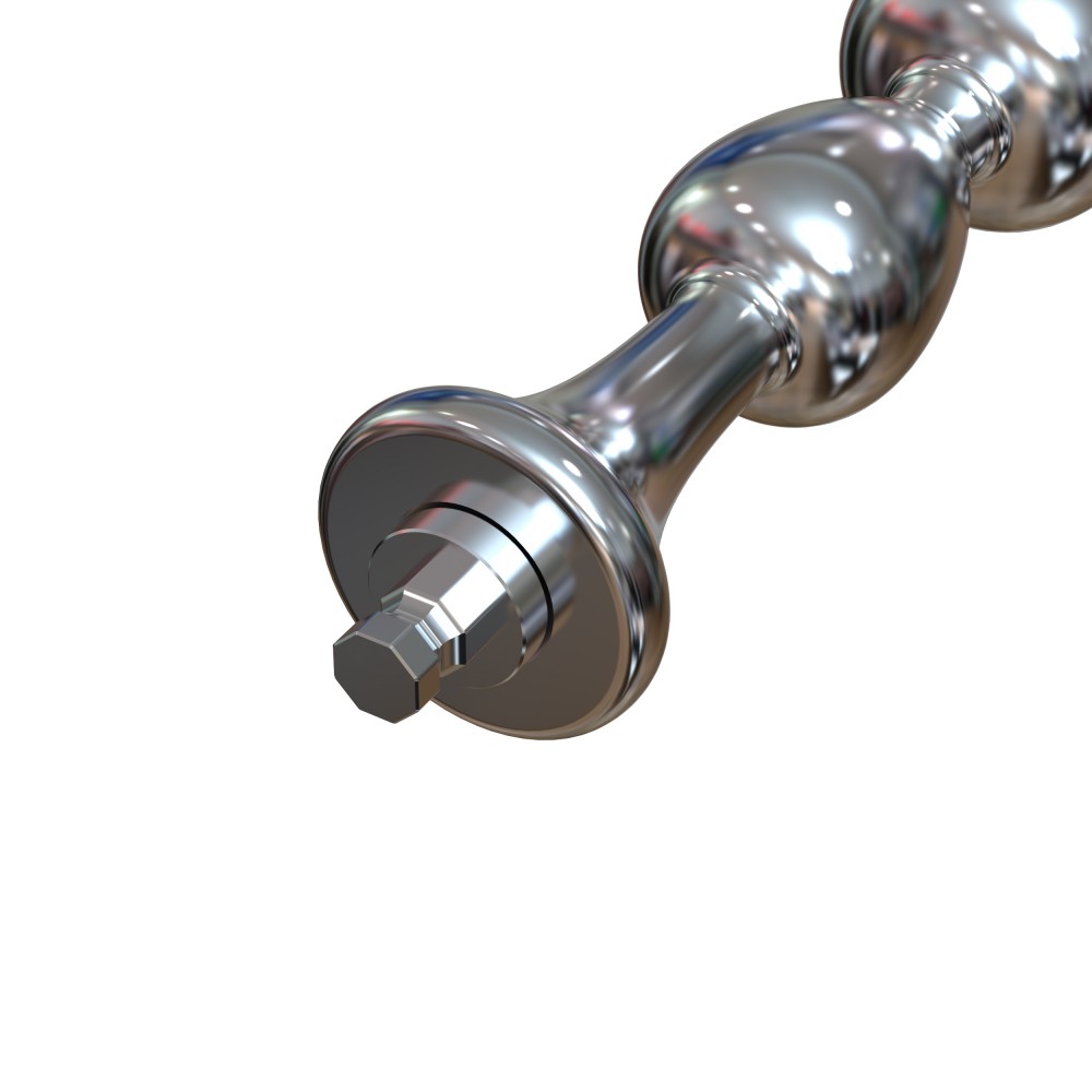 Hismith 8,43" Metal Bead Anal Dildo, Max Width 1,26", Mini Width 0,443", Glat Aluminium Anal Wand med KlicLok System til Premium