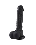 Hismith 12,4 Zoll Silikon-Tentakel-Dildo mit KlicLok-Anschluss, KlicLok-System aus schwarzem Silikonmaterial.