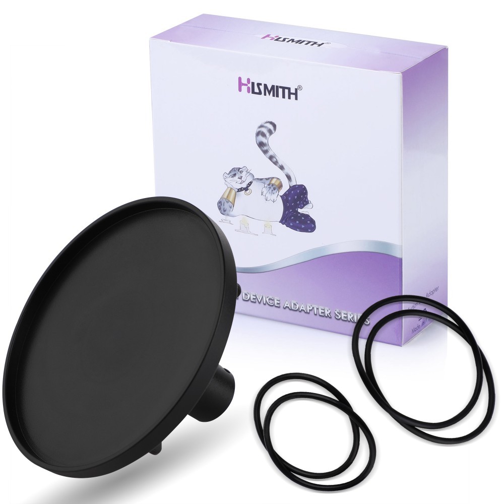 Adattatore a ventosa Hismith per dildo non aspiranti, con 2 coppie di elastici (versione 3XLR)