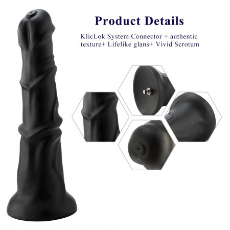 Hismith 9,54" hladké silikonové dildo pro koně pro Hismith Premium Sex Machine, se systémem KlicLok