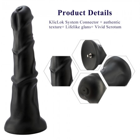 Hismith 9,54" Pferdedildo aus glattem Silikon für Hismith Premium Sexmaschine, mit KlicLok-System