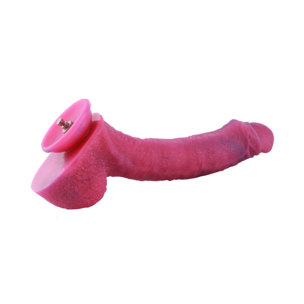 HISMITH 9,7" gebogener Silikon-Dildo mit KliLok-System, Silikon-Dildo Taschenlampenpulver - Fantasy-Star-Serie