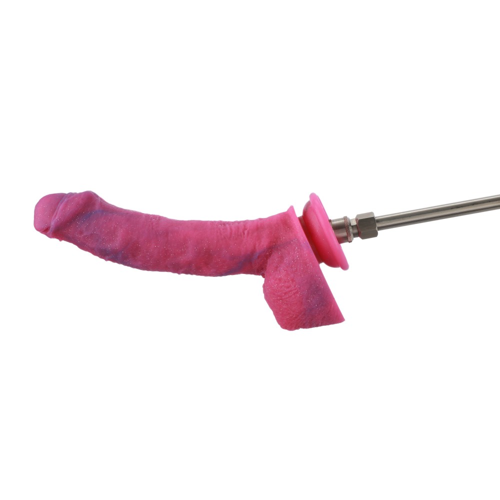 HISMITH 9,7" gebogener Silikon-Dildo mit KliLok-System, Silikon-Dildo Taschenlampenpulver - Fantasy-Star-Serie