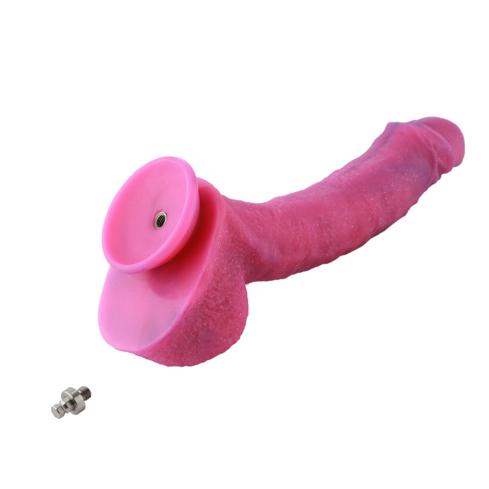 HISMITH 9,7" gebogener Silikon-Dildo mit KliLok-System, Silikon-Dildo Taschenlampenpulver - Fantasy-Star-Serie