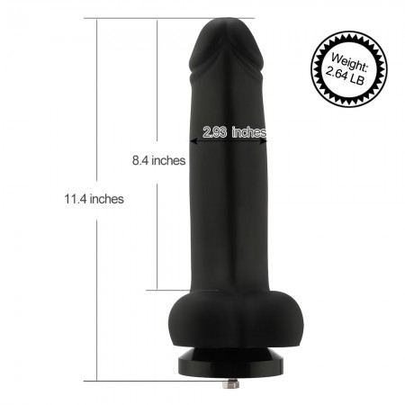 Hismith 11,4" glatt silikon enorm dildo for Hismith Premium Sex Machine, med KlicLok System