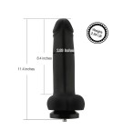 Hismith 11,4" glatt silikon enorm dildo for Hismith Premium Sex Machine, med KlicLok System
