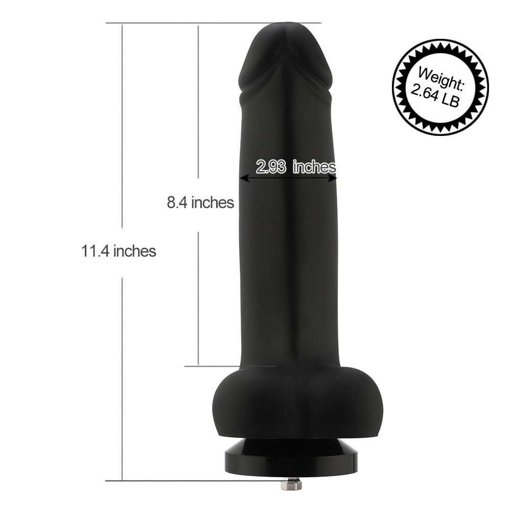 Dildo enorme in silicone liscio da 11,4 pollici Hismith per macchina del sesso premium Hismith, con sistema KlicLok