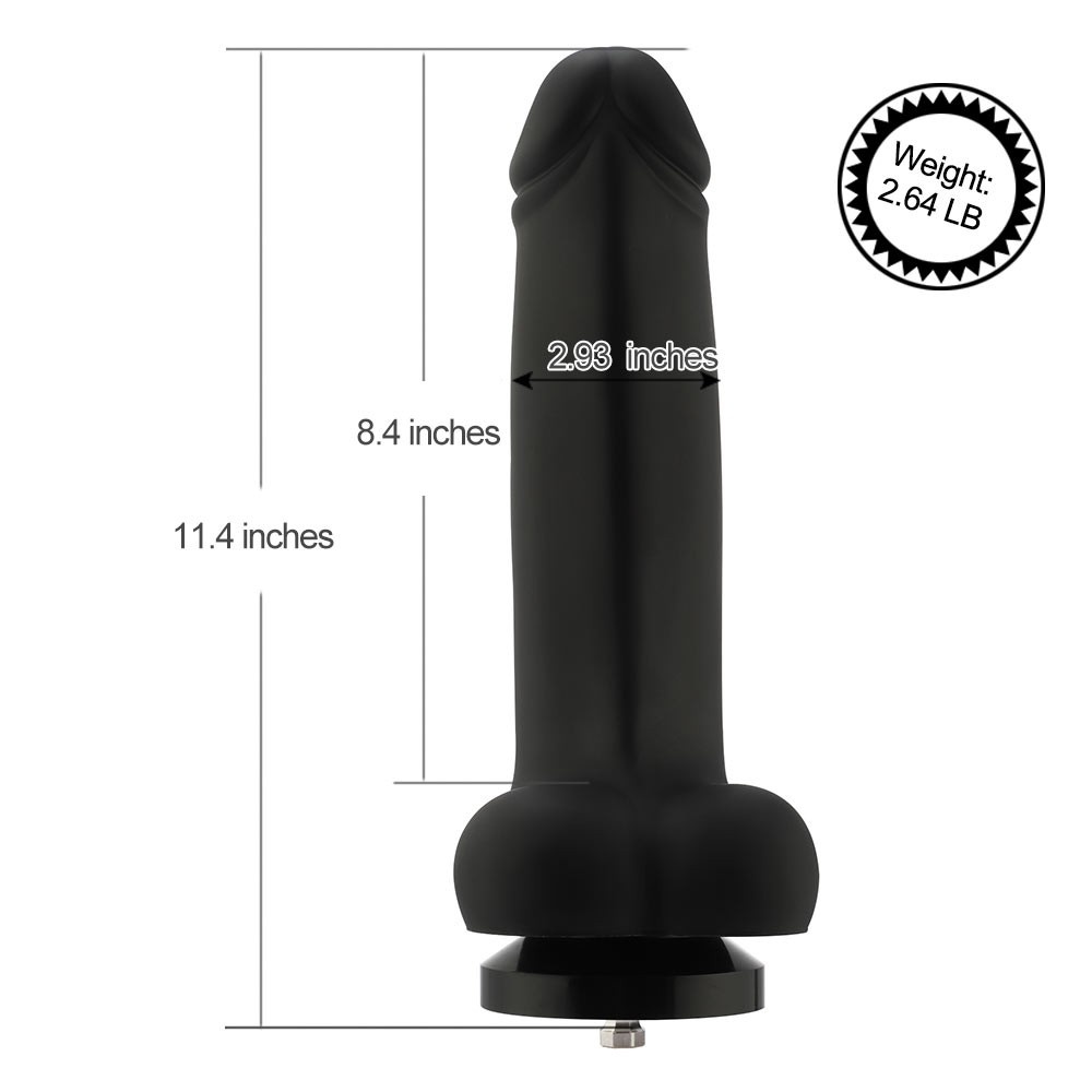 Hismith 11.4" Smooth Silicone Huge Dildo for Hismith Premium Sex Machine, with KlicLok System