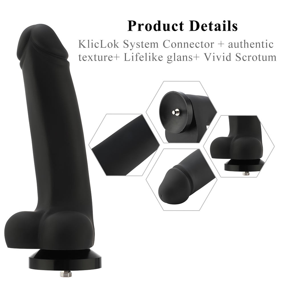 Hismith 11,4 "Gładkie silikonowe ogromne dildo do Hismith Premium Sex Machine, z systemem KlicLok