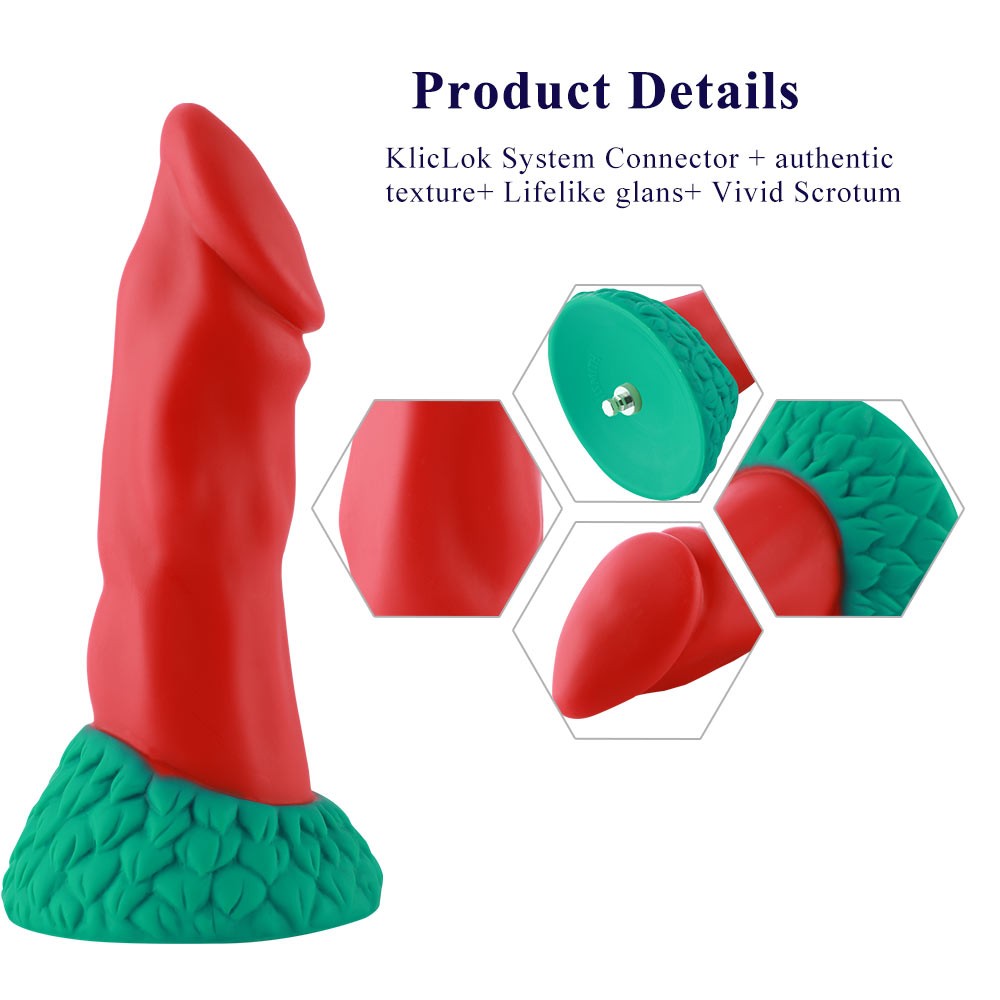 Hismith 21.84cm Smooth Silicone Dildo - Removable KlicLok System - Amazing Series