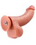 Hismith 23,11 cm dildo med dobbel tetthet med årer, buet dildo med KlicLok-system for Hismith-maskin