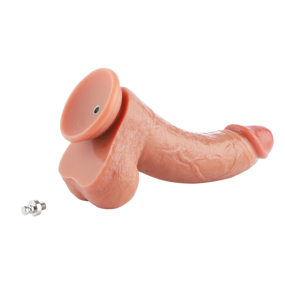Hismith 23,11 cm Dual-density dildo med årer, buet dildo med KlicLok system til Hismith maskine