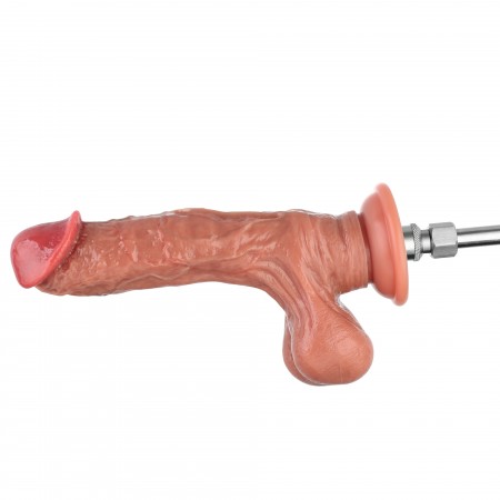 Dildo in silicone Hismith 21,48 cm di lunghezza inseribile, materiale in silicone color carne KlicLok System