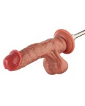 Dildo in silicone Hismith 21,48 cm di lunghezza inseribile, materiale in silicone color carne KlicLok System