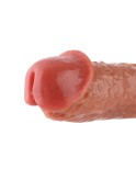 Dildo in silicone Hismith 21,48 cm di lunghezza inseribile, materiale in silicone color carne KlicLok System