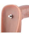 Hismith 21,08 cm / 23,62 cm realistisk silikondildo, 19,50 cm / 21,33 cm insättbar längd med tredimensionella testiklar