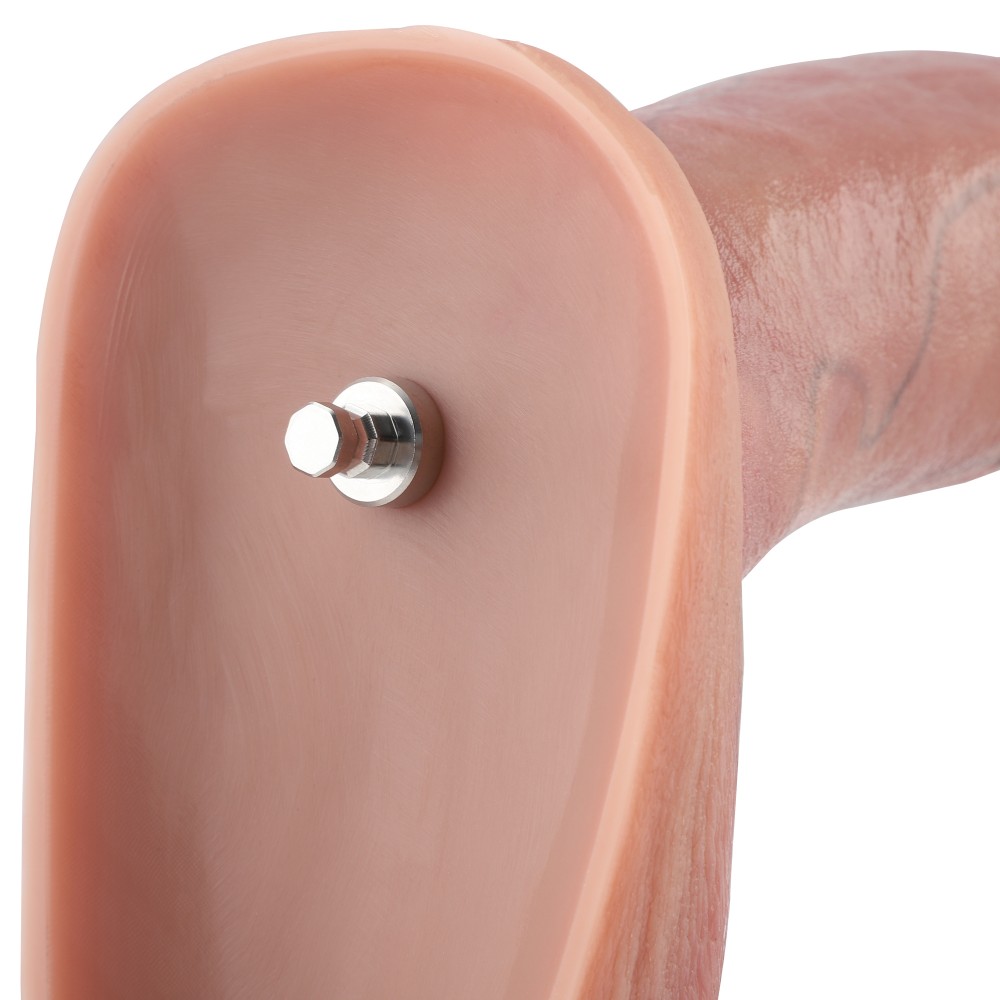 Dildo in silicone realistico Hismith 21,08 cm / 23,62 cm, lunghezza inseribile 19,50 cm / 21,33 cm con testicoli tridimensionali