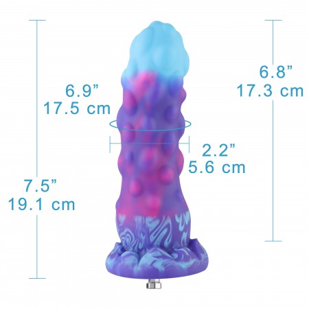 Hismith Elegant Blue Sex Machine Bundle med 4 Fantasy Dildoer