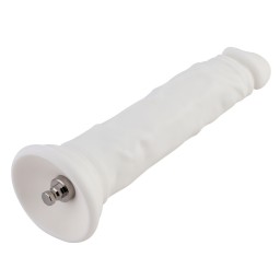 Hismith 18.99cm silikon dildo med kliclok -system, anal nytelse, hvit