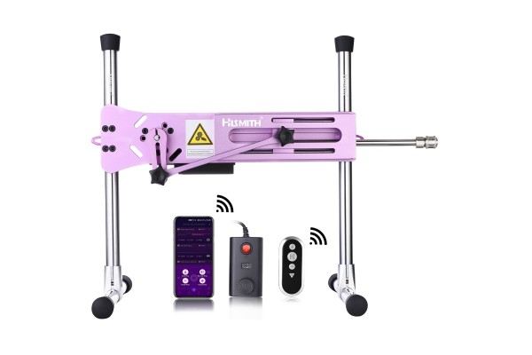 Hismith Premium Sex Machine With 8" Silicone Dildo, Kliclok System Love Machine With Remote Control Edition, Noble Purple