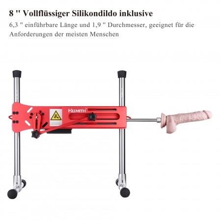 Hismith Premium Sex Machine mit 8 "Silikon Dildo, Kliclok System Love Machine mit Fernbedienung Edition, Elgenece Red