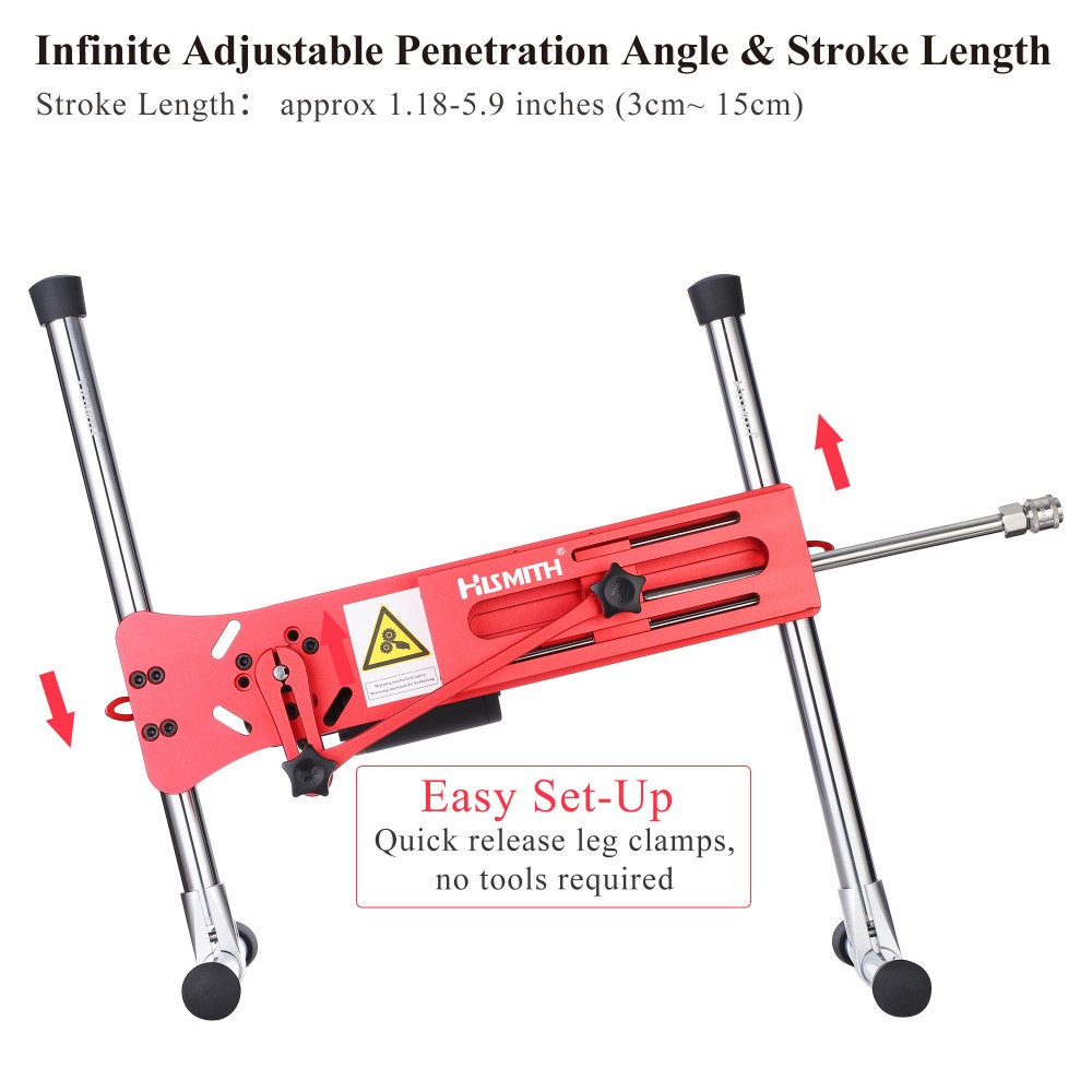Hismith Premium Sex Machine With 8" Silicone Dildo, Kliclok System Love Machine With Remote Control Edition, Elgenece Red