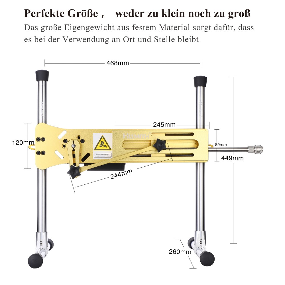 Hismith Premium Sex Machine med 8 "Silicone Dildo, Kliclok System Love Machine med fjärrkontroll Edition (Luxury Golden)